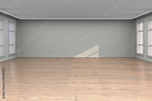 Empty room with window. 3D illustration