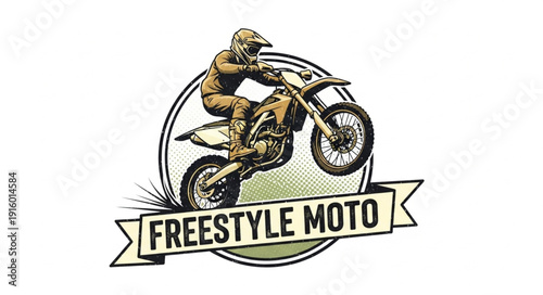 Freestyle Motocross Rider Illustration Logo.