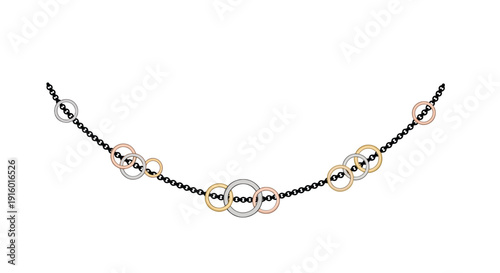 Elegant necklace with interconnected circles and a delicate chain design