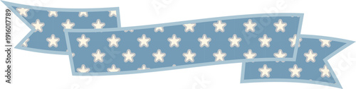 Ribbon Frame -1- Star - blue
