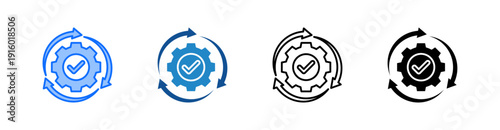 Process Multiple Style Icon Set 