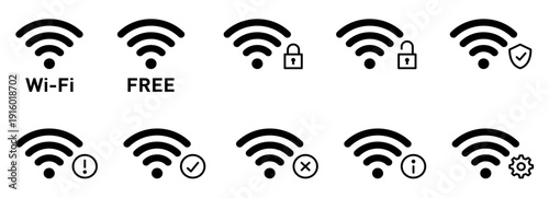 Wi-Fi電波アンテナマークアイコン情報角丸黒