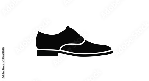 Black Men’s Shoe Silhouette Icon on White Background