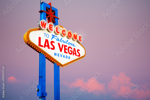 Welcome to Fabulous Las Vegas Sign. Logo Removed. The beautiful night sky in the background.