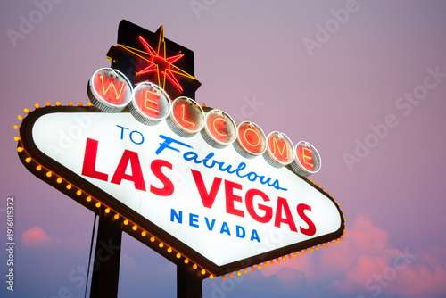 Welcome to Fabulous Las Vegas Sign. Logo Removed. The beautiful night sky in the background.