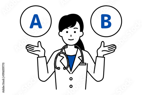 AとBの選択肢を提案する医師の女性