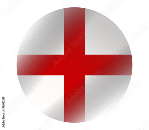 English flag rendered as a glossy circular badge, featuring the red St. George's Cross on a white background. Free Download English flag rendered as a glossy circular badge, featuring the red St. George's Cross on a white background. - GFXLoad