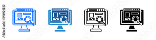 Search Data Multiple Style Icon Set 