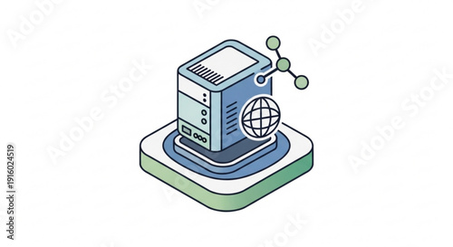 Global network connection concept with computer server on platform
