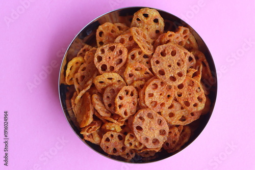 Crispy Fried Lotus Stem Chips, Asian Style Spicy Fried Lotus Root Appetizer