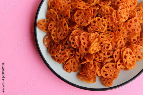 Crispy Fried Lotus Stem Chips, Asian Style Spicy Fried Lotus Root Appetizer