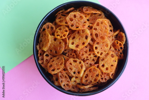 Crispy Fried Lotus Stem Chips, Asian Style Spicy Fried Lotus Root Appetizer