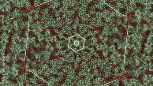 Hypnotic Green Fractal Loop | Psychedelic Circuit Mandala 4K