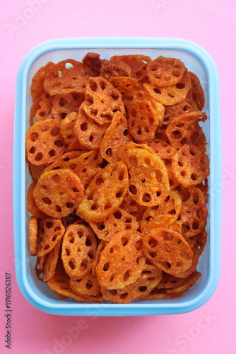 Crispy Fried Lotus Stem Chips, Asian Style Spicy Fried Lotus Root Appetizer