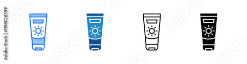 Sunscreen Multiple Style Icon Set 