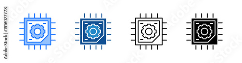 Cpu Multiple Style Icon Set 