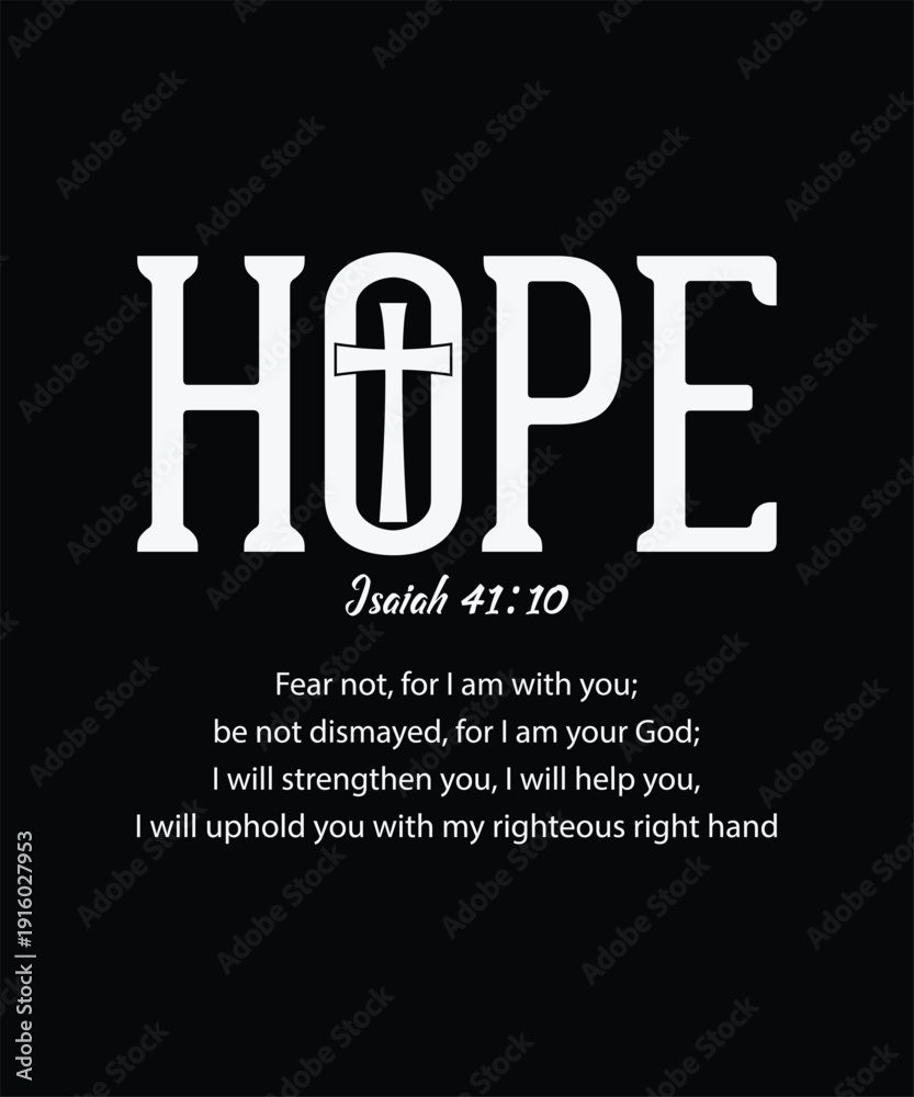 Fototapeta premium Inspirational hope Christian typography with cross and scripture