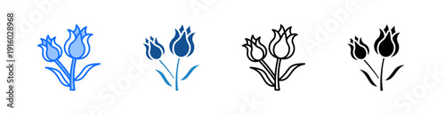 Tulips Multiple Style Icon Set 