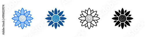Sunflower Multiple Style Icon Set 