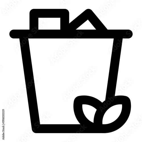 Grass jelly in a bowl with cubes. Healthy herbal dessert line art.
