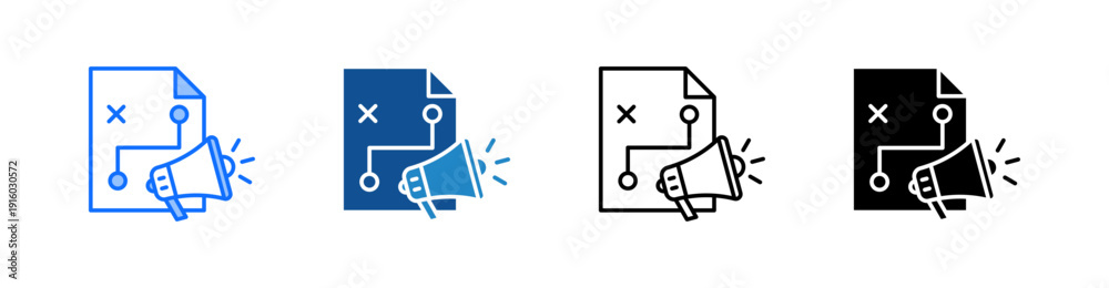 Obraz premium Marketing Strategy Multiple Style Icon Set 