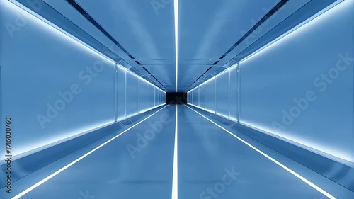 Wallpaper Mural Futuristic blue light tunnel creating abstract sci-fi corridor with neon technology background Torontodigital.ca