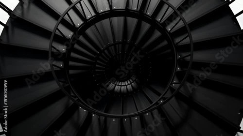 Wallpaper Mural Abstract black spiral tunnel forming circle with dark technology metal pattern Torontodigital.ca