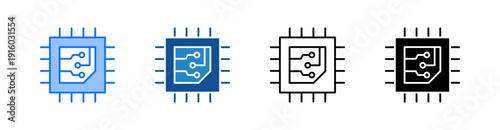Processor Multiple Style Icon Set 