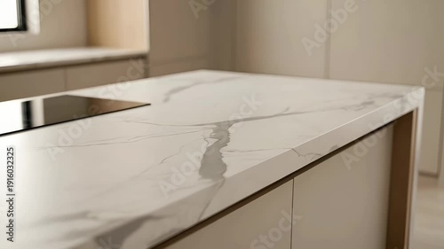 Wallpaper Mural Modern kitchen with marble counter in interior showing modern design of home luxury Torontodigital.ca