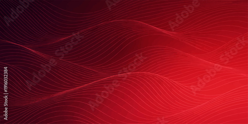 Red abstract background featuring fluid curves and pink light motion in a digital art pattern for a business banner or wallpaper