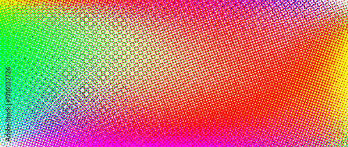 Colorful halftone gradient background. Dotted iridescent rainbow half tone gradation texture. Abstract pixelated multicolored wallpaper. Colour dotty bitmap style backdrop concept. Vector