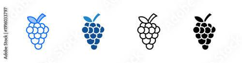 Grapes Multiple Style Icon Set 
