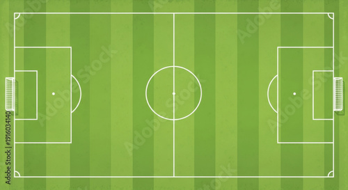 Football Field or Soccer Pitch Top View Illustration