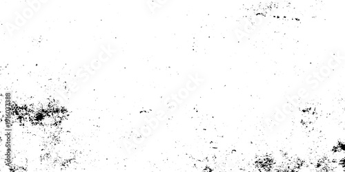 Distressed white grunge texture with black grit and grainy noise vintage weathered featuring a white background with sparse black distressed elements.