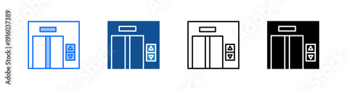 Elevator Multiple Style Icon Set 