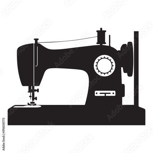 JUKI sewing machine logo icon Silhouette vector black on a white background