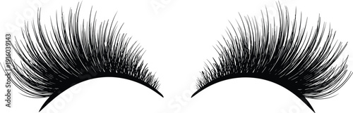 False Eyelashes Makeup Beauty Illustration with Long Dramatic Lash Pair Vector Design for Cosmetics, Fashion and Glamour Style