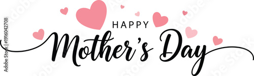 Happy mother's day vector illustration with hearts