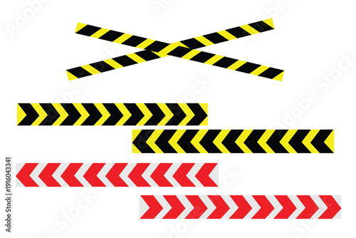 under construction background. colorful arrow and black arrow. Red and Grey road stripe icons. Black and Yellow stripe. crime scene or danger zone. Warning ribbons. Vector-eps 10.