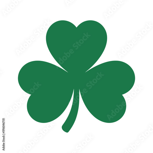 A green four-leaf clover on a white background symbolizing good luck