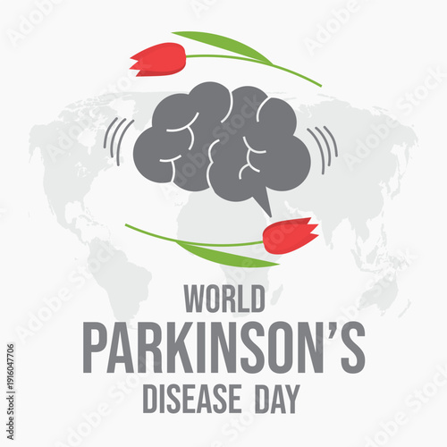 illustration for world parkinson's day in flat style