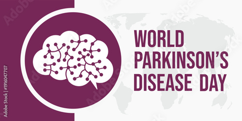 world parkinson's day horizontal banner illustration in flat style