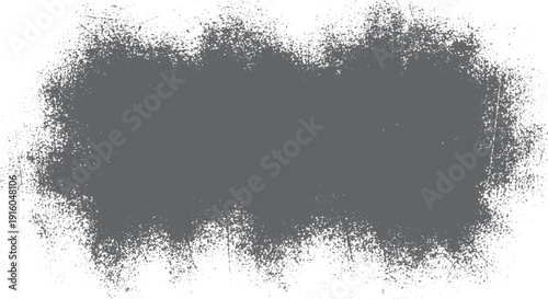 Abstract dark gray paint stroke with rough edges on white background.