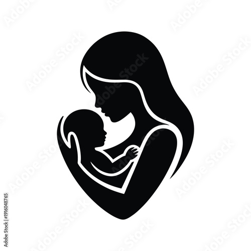 A mother lovingly holding her baby in a tender embrace.