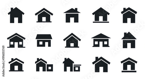 House icons set. Home symbol collection. Real estate concept.