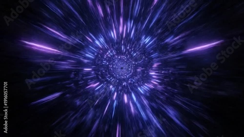 A vibrant, flowing tunnel of colors, with blue, purple and pink hues, creating a swirling visual effect