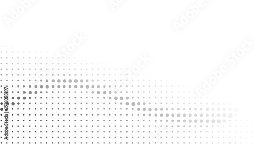 Minimalist gray halftone dot wave line on transparent background for modern corporate presentation and clean web design layouts.