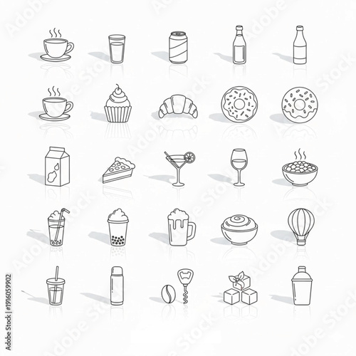 Beverage and drink  icons .eps