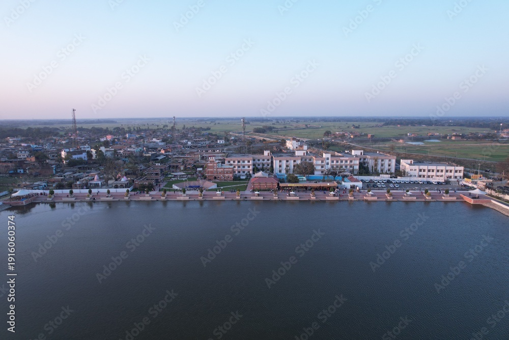 Obraz premium Aerial View from Mithila Hatt, Madhubani, Bihar, India