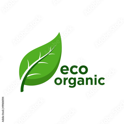 Crafted for purity and sustainability, this vibrant green leaf emblem represents the essence of eco-friendly and organic living, blending nature's best for a healthier future